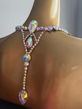 5 massive rhinestones necklace