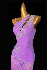 Expertly designed fully stone Lilac dance dress