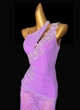 Expertly designed fully stone Lilac dance dress