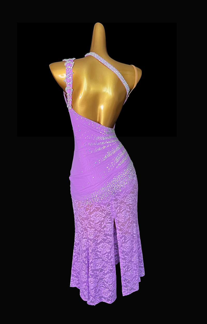 Expertly designed fully stone Lilac dance dress