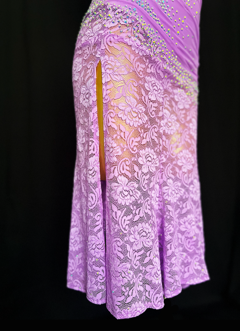 Expertly designed fully stone Lilac dance dress