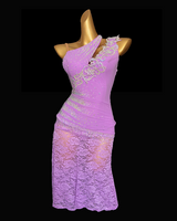 Expertly designed fully stone Lilac dance dress