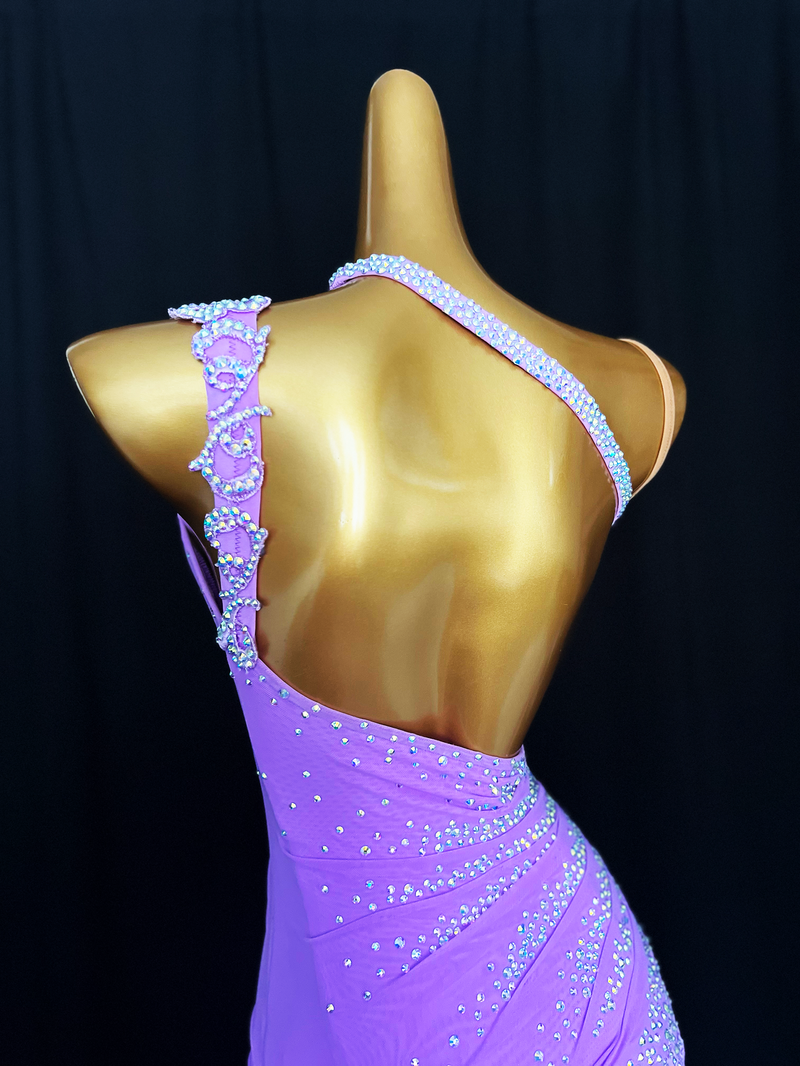 Expertly designed fully stone Lilac dance dress